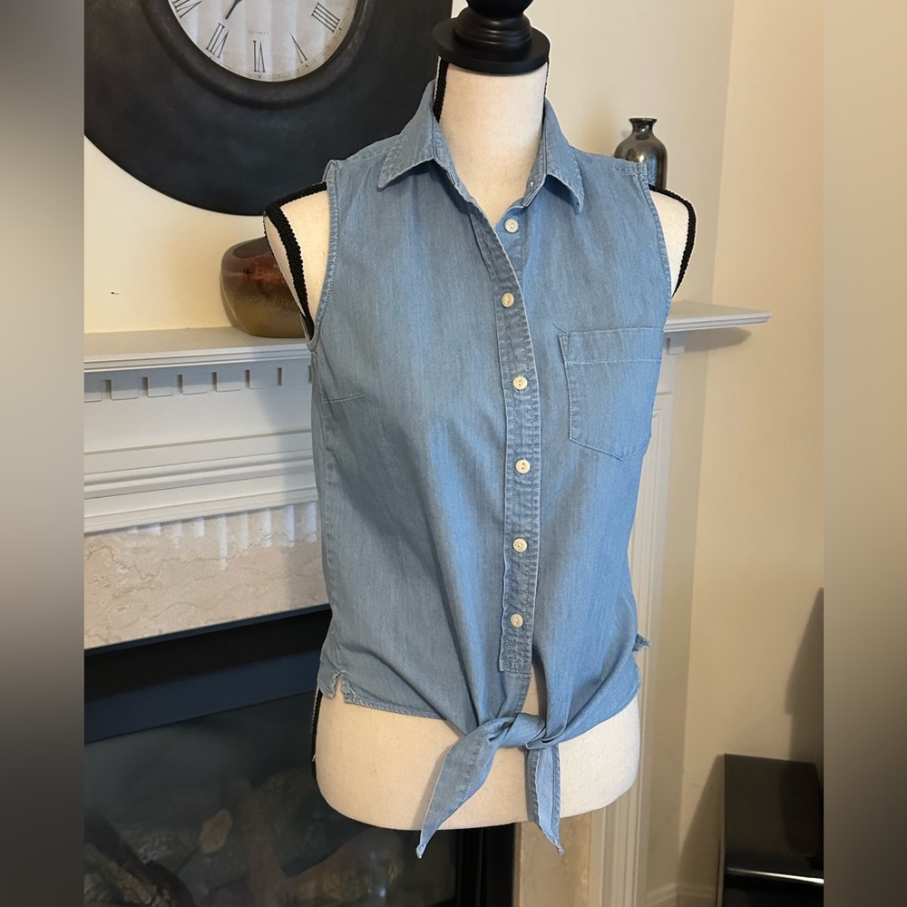 J Crew denim sleeveless top